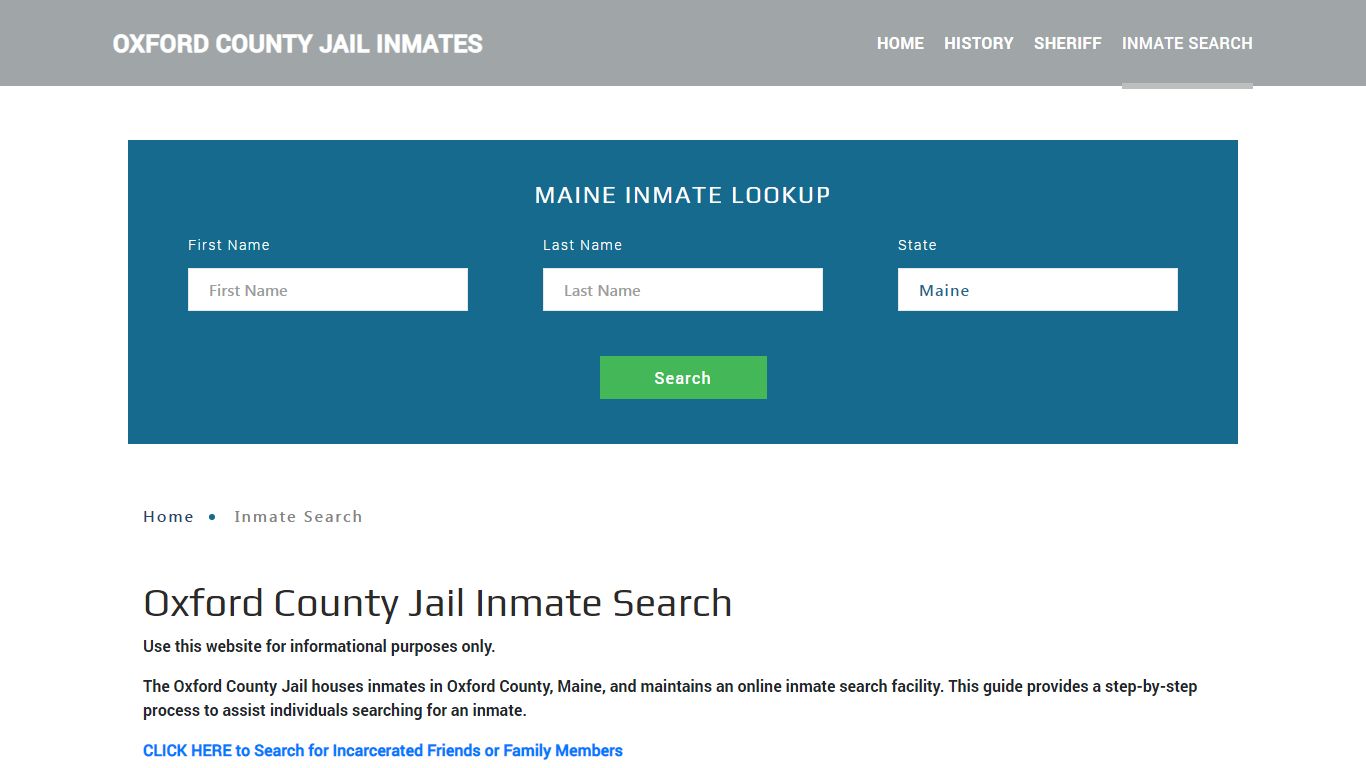 Oxford County, ME Detainee Lookup